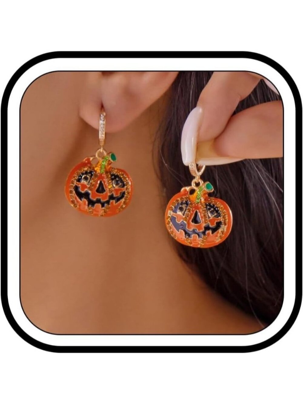 Women's Orange Black Cute Dangle Dangle Halloween Earring Costume Accessories